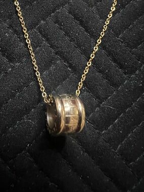 Bvlgaru Gold-Tone Barrel Pendant Necklace - Women Jewelry
